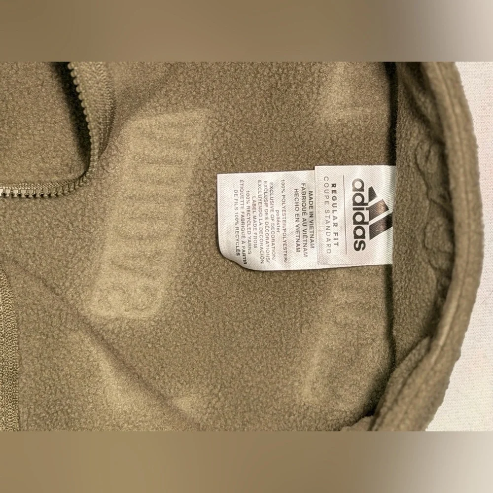Adidas Men's Zip-Up Beige Sweater - Picture 4 of 5